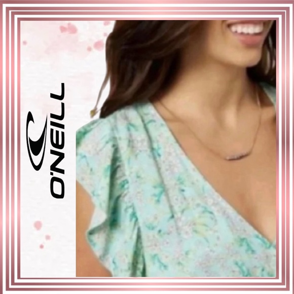 O’NEILL Beautiful Aqua Dress with Flutter Sleeve - Picture 3 of 8